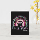 彼はレインボーレオパードハッピーイースターデイクリス カード (黄色い花)