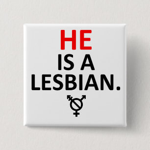 彼はレズビアンのnonbinaryバッジです 缶バッジ