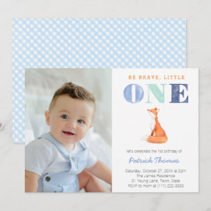 彼はワイルド・ワン、男の子のためのキツネの最初の誕生日である 招待状