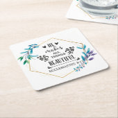 彼は万物を美しくする スクエアペーパーコースター (アングル)