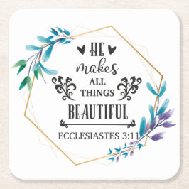 彼は万物を美しくする スクエアペーパーコースター