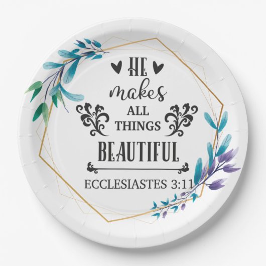 彼は万物を美しくする ペーパープレート (正面)