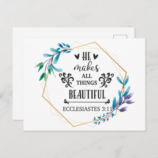 彼は万物を美しくする ポストカード (正面/裏面)