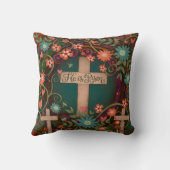 彼は三つの十字架のフローライースターを起こかわいらししている クッション (裏面)