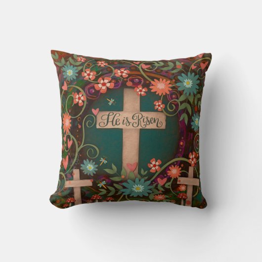 彼は三つの十字架のフローライースターを起こかわいらししている クッション (正面)