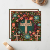 彼は三つの十字架のフローライースターを起こかわいらししている ノートカード (正面/裏面インサイチュ)