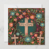 彼は三つの十字架のフローライースターを起こかわいらししている ノートカード (正面)