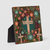 彼は三つの十字架の信仰のインスピレーションかわいらしを生み出した フォトプラーク (正面)