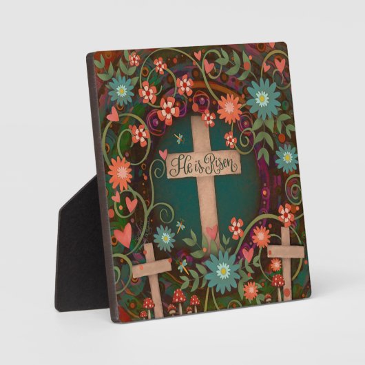 彼は三つの十字架の信仰のインスピレーションかわいらしを生み出した フォトプラーク (正面)