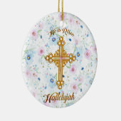 彼は上がったキリスト教のイースターです セラミックオーナメント (右)