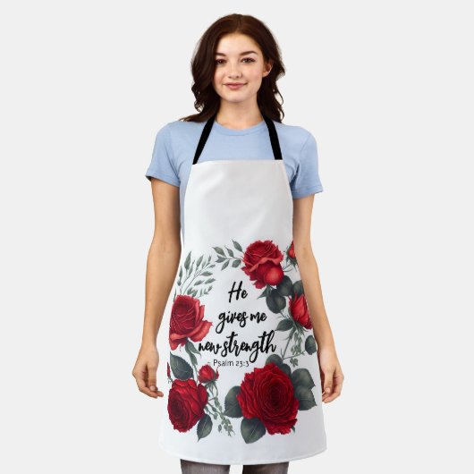 彼は与え新しい力だ エプロン (着用した状態)