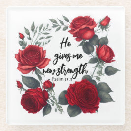 彼は与え新しい力だ ガラスコースター