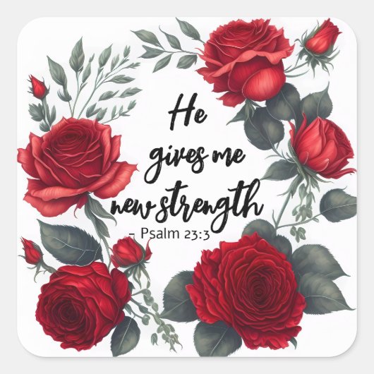 彼は与え新しい力だ スクエアシール (正面)