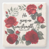 彼は与え新しい力だ ストーンコースター (正面)