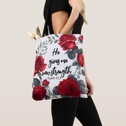 彼は与え新しい力だ トートバッグ (クローズアップ)