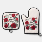 彼は与え新しい力だ 鍋つかみ&鍋敷きセット (正面)