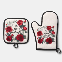 彼は与え新しい力だ 鍋つかみ&鍋敷きセット