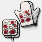 彼は与え新しい力だ 鍋つかみ&鍋敷きセット (正面/裏面)