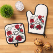 彼は与え新しい力だ 鍋つかみ&鍋敷きセット (トップダウン)