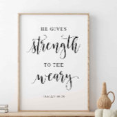 彼は与え疲れ果てたイザヤ書40:29 ポスター