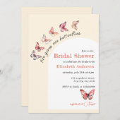 彼は与え私の蝶のエレガントブライダルシャワー 招待状 (正面/裏面)
