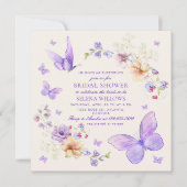 彼は与え私の蝶の水色のブライダルシャワー 招待状 (正面)