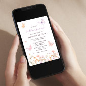 彼は与え私の蝶の水色ブライダルシャワー 招待状