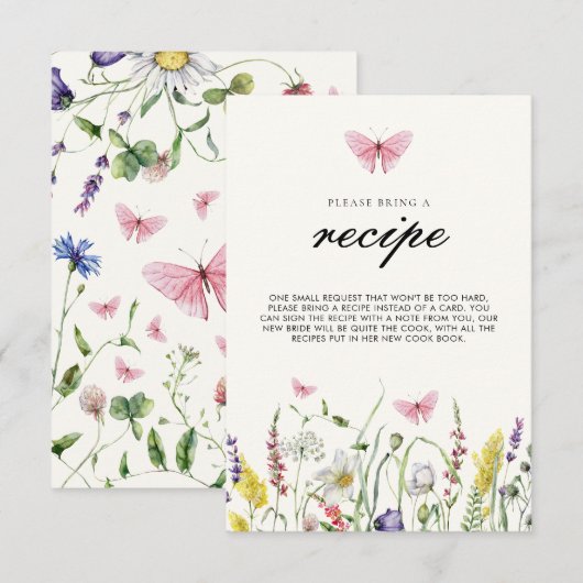 彼は与え私チョイブライダルシャワーレシピ エンクロージャーカード (正面/裏面)