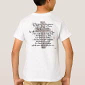 彼は主の祈りの言葉と共に3つの険しい十字架を上げた Tシャツ (裏面)