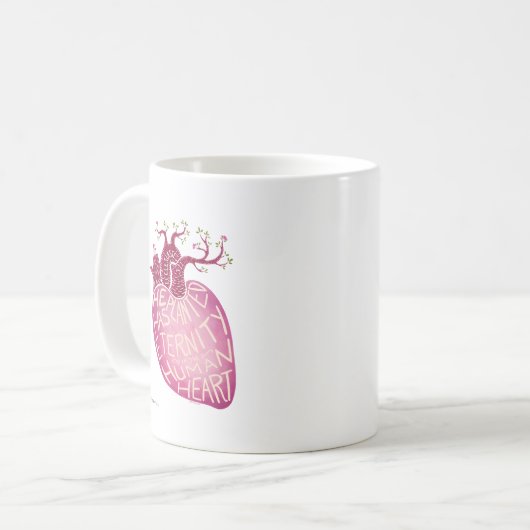彼は人間のハートの永遠を植えました コーヒーマグカップ (正面左)
