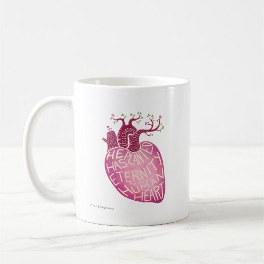 彼は人間のハートの永遠を植えました コーヒーマグカップ (左)