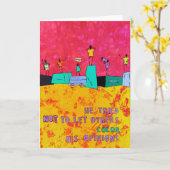 彼は他が彼の意見を着色しないために注意することを試みました カード (黄色い花)