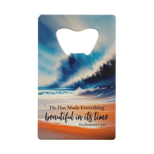 彼は何でも美しいボトルを開いた クレジットカード栓抜き (正面)