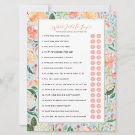 彼は何と言ったか新郎ブライダルシャワーゲーム 招待状