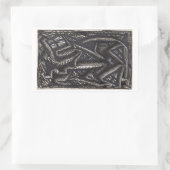 彼は何を…ハート? 長方形シール (バッグ)