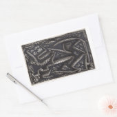 彼は何を…ハート? 長方形シール (封筒)