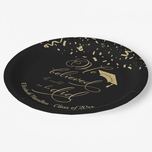 彼は信じ思う通りにパーティーを卒業した ペーパープレート (アングル)