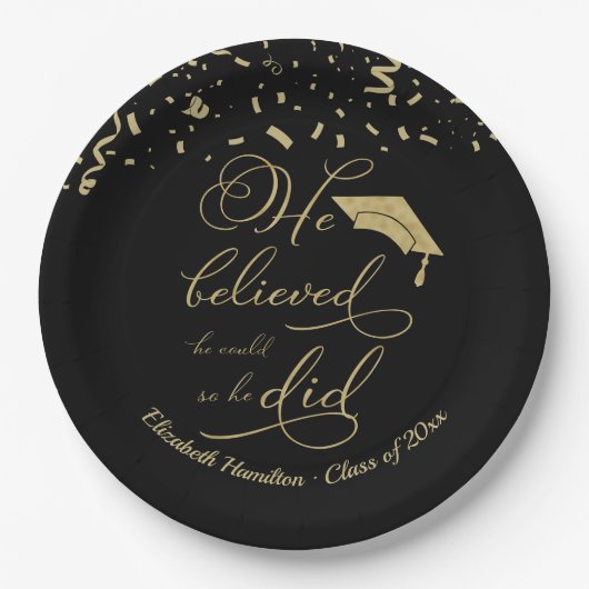 彼は信じ思う通りにパーティーを卒業した ペーパープレート (正面)