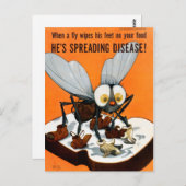 彼は公衆衛生ポスターを広めている ポストカード (正面/裏面)