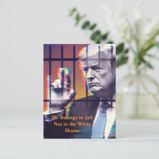 彼は刑務所のバーの後ろに刑務所の華麗な芸術に属している ポストカード (スタンド正面)