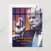 彼は刑務所のバーの後ろに刑務所の華麗な芸術に属している ポストカード (正面/裏面)