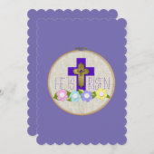 彼は刺繍の輪の花を上げた シーズンカード (正面/裏面)