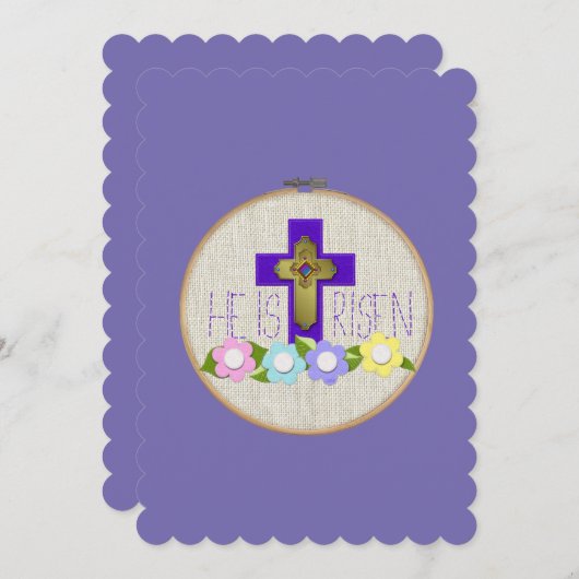 彼は刺繍の輪の花を上げた シーズンカード (正面/裏面)