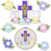 彼は刺繍フープイースター感じかわいい シール (正面)