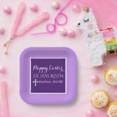 彼は十字聖句パープルイースターを復活させた ペーパープレート (パーティー)