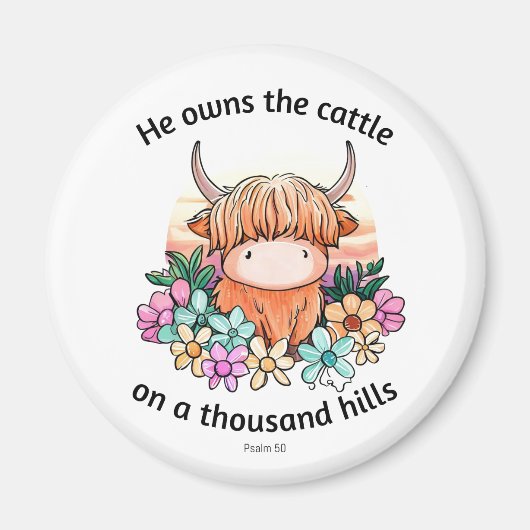 彼は千山の牛を飼っている マグネット (正面)