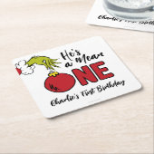 彼は卑劣な人だ |グラインチ誕生日 スクエアペーパーコースター (アングル)