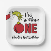 彼は卑劣な人だ |グラインチ誕生日 ペーパープレート (正面)