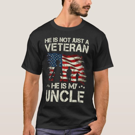 彼は単なる退役軍人ではない私の叔父のアンク誇りを持ったル Tシャツ (正面)