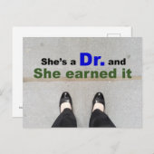 彼は博士で、正しい博士号を取得した ポストカード (正面/裏面)